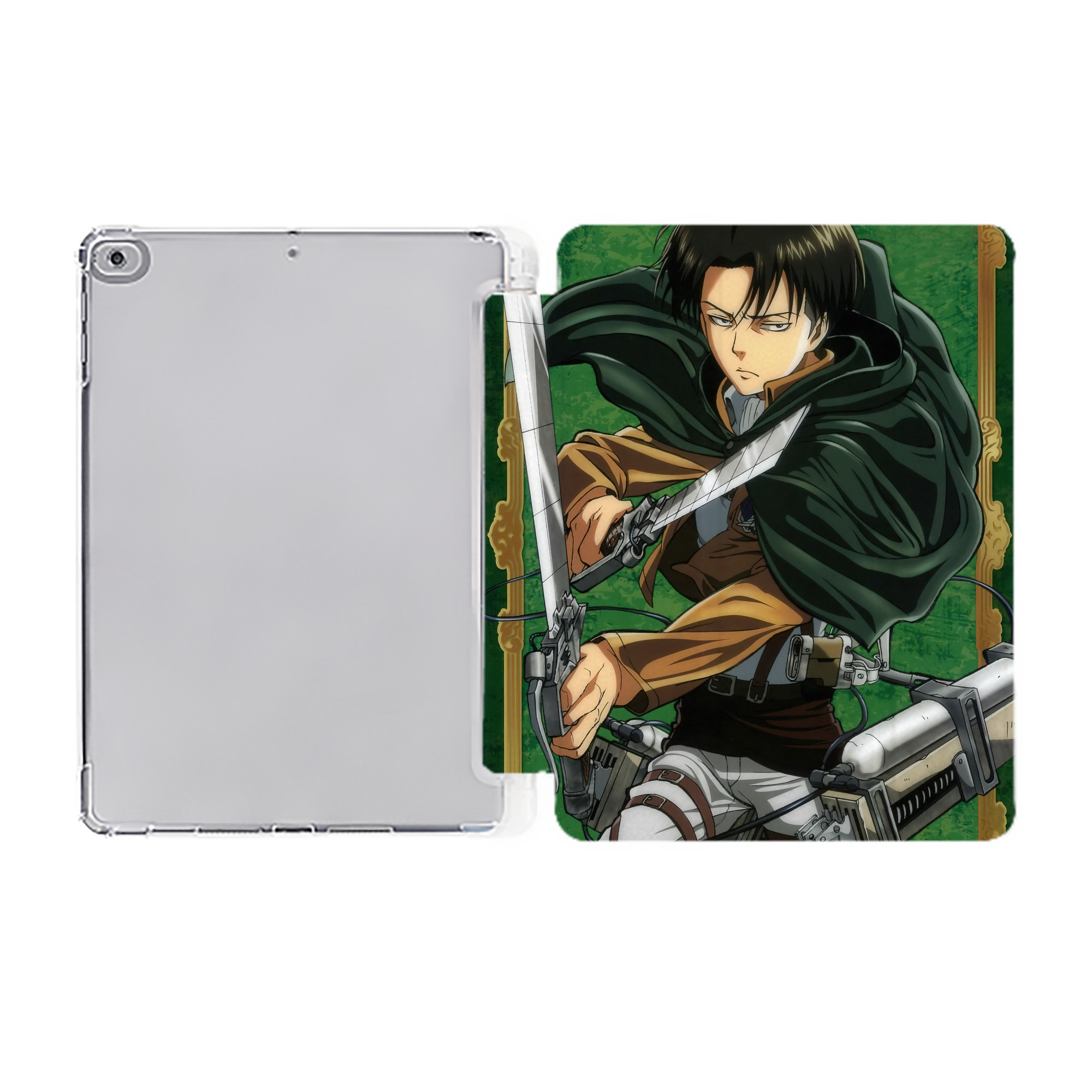 （画像用） 進撃の巨人 Attack on Titan IPad ケース ペン収納付き 三つ折りスタンド PUレザー×シリコン 対応機種9.5/10.5/10.9インチ